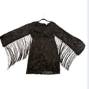 VENUS Black Fringe Dress